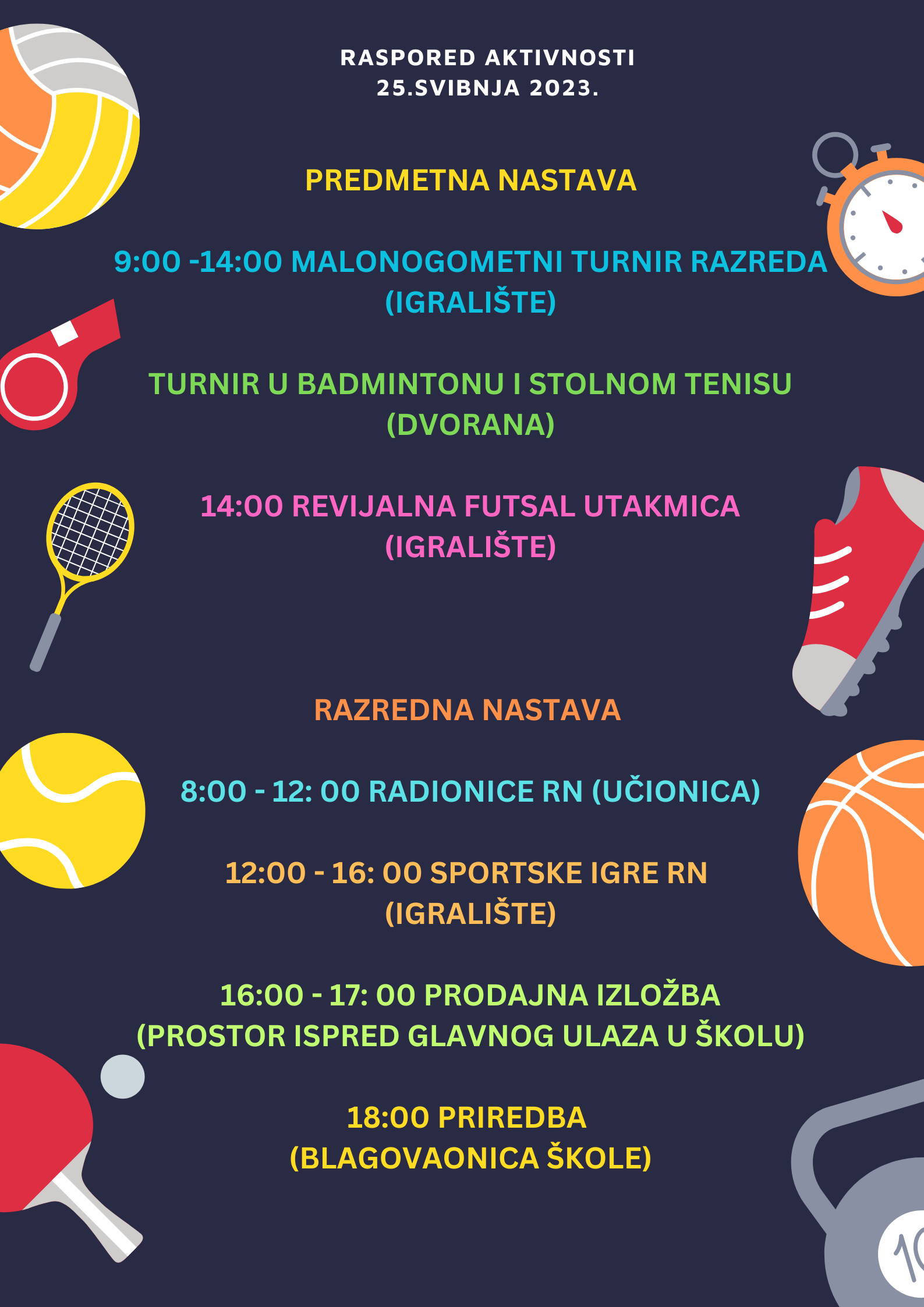 Raspored Dan Skole 25 5 23